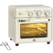 MINI FORNO ELETTRICO 20L VENTILATO 1400W CON ARIA CALDA E ACCESSORI, CREMA