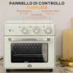 MINI FORNO ELETTRICO 20L VENTILATO 1400W CON ARIA CALDA E ACCESSORI, CREMA