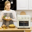 MINI FORNO ELETTRICO 20L VENTILATO 1400W CON ARIA CALDA E ACCESSORI, CREMA