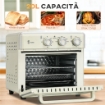 MINI FORNO ELETTRICO 20L VENTILATO 1400W CON ARIA CALDA E ACCESSORI, CREMA