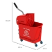 CARRELLO PULIZIE CARRELLO LAVAPAVIMENTI CON STRIZZATORE 60X27X70.5CM ROSSO