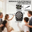 BERSAGLIO FRECCETTE CON 6 FRECCETTE, ALIMENTATORE, 4 DISPLAY LED E 27 GIOCHI, IN ABS E PP, 44X51.5X3.2 CM, NERO