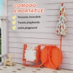 SET DA GIARDINO PER BAMBINI TAVOLO DA PICNIC CON OMBRELLONE ARANCIONE