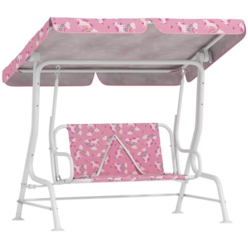 DONDOLO PER BAMBINI ALTALENA DA GIARDINO 2 POSTI 112X75X120 CM ROSA