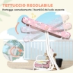 DONDOLO PER BAMBINI ALTALENA DA GIARDINO 2 POSTI 112X75X120 CM ROSA