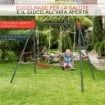 ALTALENA DOPPIA ALTALENA DA GIARDINO PER BAMBINI 3+ ANNI, VERDE ROSSO