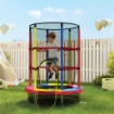 TRAMPOLINO PER BAMBINI 3-6 ANNI CON RETE DI SICUREZZA, SENZA MOLLE, 160X190 CM, MULTICOLORE