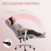 SEDIA DA UFFICIO ERGONOMICA RINFORZATA CON BRACCIOLI REGOLABILI, POGGIAPIEDI E POGGIATESTA, ROSA