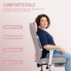 SEDIA DA UFFICIO ERGONOMICA RINFORZATA CON BRACCIOLI REGOLABILI, POGGIAPIEDI E POGGIATESTA, ROSA