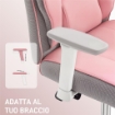 SEDIA DA UFFICIO ERGONOMICA RINFORZATA CON BRACCIOLI REGOLABILI, POGGIAPIEDI E POGGIATESTA, ROSA