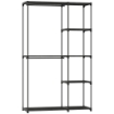 GUARDAROBA PORTATILE CON 2 ASTE E 6 RIPIANI, IN TESSUTO NON TESSUTO, PLASTICA E ACCIAIO, 111X43X185 CM, NERO