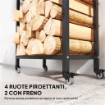 PORTALEGNA DA ESTERNO E INTERNO A DUE LIVELLI CON RUOTE IN ACCIAIO RINFORZATO, 60X30X119 CM, NERO
