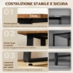 SCRIVANIA PER CAMERA STILE INDUSTRIALE CON ANGOLI ARROTONDATI, IN LEGNO E ACCIAIO, 120X60X76 CM, NERO E MARRONE