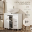 MOBILE SOTTOLAVABO BAGNO CON ARMADIETTO, RIPIANI E CASSETTI, BIANCO