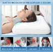 CUSCINO MEMORY FOAM A RIMBALZO RAPIDO CON COPERTURA RIMOVIBILE E LAVABILE, 60X40X10 CM, BIANCO CREMA