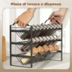 PORTASPEZIE DA CUCINA A 3 LIVELLI, ORGANIZER SALVASPAZIO CON RIPIANI INCLINATI IN METALLO, NERO