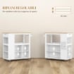 CARRELLO ISOLA DA CUCINA CON RIPIANI REGOLABILI, PORTACOLTELLI E PIANO IN LEGNO, 86.5X47X88 CM, BIANCO