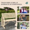 PANCHINA DA GIARDINO 2 POSTI A DOGHE CON BRACCIOLI A RUOTA DI CARRO, IN LEGNO, 105.5X56X79 CM, COLOR LEGNO