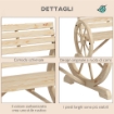 PANCHINA DA GIARDINO 2 POSTI A DOGHE CON BRACCIOLI A RUOTA DI CARRO, IN LEGNO, 105.5X56X79 CM, COLOR LEGNO
