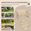 PANCHINA DA GIARDINO 2 POSTI A DOGHE CON BRACCIOLI A RUOTA DI CARRO, IN LEGNO, 105.5X56X79 CM, COLOR LEGNO