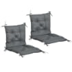 SET 2 CUSCINI PER SEDIE DA ESTERNO IN POLIESTERE E COTONE CON LACCI, 50X98X8 CM, GRIGIO