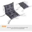 SET 2 CUSCINI PER SEDIE DA ESTERNO IN POLIESTERE E COTONE CON LACCI, 50X98X8 CM, GRIGIO