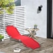 LETTINO PRENDISOLE PIEGHEVOLE CON SCHIENALE RECLINABILE SU 5 LIVELLI, 187X55X24CM, ROSSO