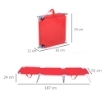 LETTINO PRENDISOLE PIEGHEVOLE CON SCHIENALE RECLINABILE SU 5 LIVELLI, 187X55X24CM, ROSSO