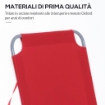 LETTINO PRENDISOLE PIEGHEVOLE CON SCHIENALE RECLINABILE SU 5 LIVELLI, 187X55X24CM, ROSSO