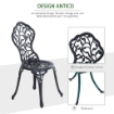 SET DA GIARDINO 3 PEZZI CON 2 SEDIE DA ESTERNO E TAVOLO ROTONDO IN ALLUMINIO, NERO