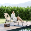 LETTINO PRENDISOLE PIEGHEVOLE CON FORO PER IL VISO IMBOTTITO E SCHIENALE RECLINABILE, BEIGE