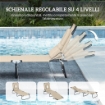 LETTINO PRENDISOLE PIEGHEVOLE CON FORO PER IL VISO IMBOTTITO E SCHIENALE RECLINABILE, BEIGE
