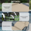 LETTINO PRENDISOLE PIEGHEVOLE CON FORO PER IL VISO IMBOTTITO E SCHIENALE RECLINABILE, BEIGE