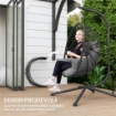 POLTRONA SOSPESA A UOVO CON CUSCINO IMBOTTITO E CESTO PIEGHEVOLE, 120X106X188 CM, GRIGIO