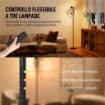 LAMPADA DA TERRA CON 3 TESTE REGOLABILI INDIPENDENTI, TELECOMANDO E TIMER, IN ACCIAIO E PLASTICA, Ï25X170 CM, NERO