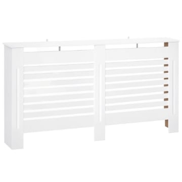 COPRITERMOSIFONI A DOGHE CON RIPIANO PORTAOGGETTI, IN LEGNO, 172X19X81 CM, BIANCO