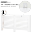 COPRITERMOSIFONI A DOGHE CON RIPIANO PORTAOGGETTI, IN LEGNO, 172X19X81 CM, BIANCO