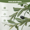 PIANTA ARTIFICIALE DI OLIVO ALTA 150 CM, ALBERO FINTO CON 720 FOGLIE E 32 OLIVE, VASO INCLUSO
