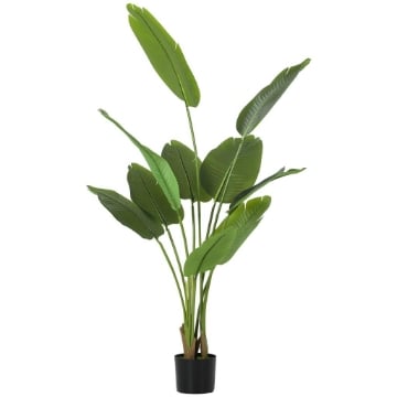 PIANTA ARTIFICIALE DA 160 CM A 10 FOGLIE IN PEVA VERDE CON VASO DA Ï16.5X13.5 CM