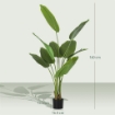 PIANTA ARTIFICIALE DA 160 CM A 10 FOGLIE IN PEVA VERDE CON VASO DA Ï16.5X13.5 CM