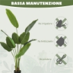 PIANTA ARTIFICIALE DA 160 CM A 10 FOGLIE IN PEVA VERDE CON VASO DA Ï16.5X13.5 CM