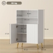MOBILETTO BAGNO MODERNO CON 2 RIPIANI APERTI E ARMADIETTO CON ANTE AMMORTIZZATE, 60X31.8X93 CM, BIANCO