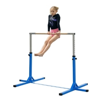 SBARRA PER GINNASTICA ARTISTICA O DANZA CLASSICA REGOLABILE IN ALTEZZA 92-150 CM, BLU