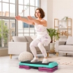 STEPPER PER AEROBICA ANTISCIVOLO E REGOLABILE SU 3 LIVELLI, IN PLASTICA E PP, 110X40X20 CM, MULTICOLORE