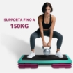 STEPPER PER AEROBICA ANTISCIVOLO E REGOLABILE SU 3 LIVELLI, IN PLASTICA E PP, 110X40X20 CM, MULTICOLORE