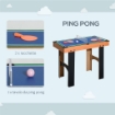 TAVOLO MULTIGIOCO 4 IN 1 CON CALCIO BALILLA, HOCKEY DA TAVOLO, PING PONG E BILIARDO IN MDF, 92X78X80CM