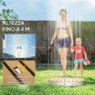 DOCCIA DA GIARDINO PORTATILE CON ALTEZZA FINO A 4 M E GETTI D'ACQUA REGOLABILI, EFFETTO LEGNO