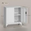 MOBILE DA UFFICIO PORTADOCUMENTI CON 3 RIPIANI, 2 ANTE E CHIAVI, 80X35X91 CM, BIANCO