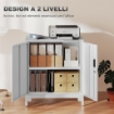 MOBILE DA UFFICIO PORTADOCUMENTI CON 3 RIPIANI, 2 ANTE E CHIAVI, 80X35X91 CM, BIANCO