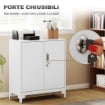 MOBILE DA UFFICIO PORTADOCUMENTI CON 3 RIPIANI, 2 ANTE E CHIAVI, 80X35X91 CM, BIANCO
